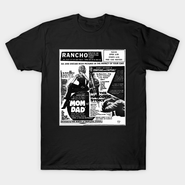 Mom and Dad + The Narcotic Story Double Feature T-Shirt by driveintshirts